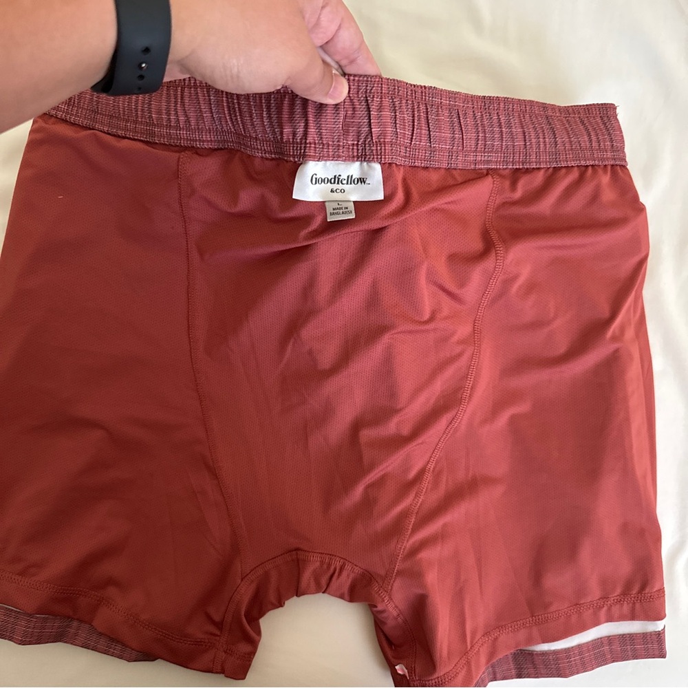 Goodfellow Men's Red Striped Swim Trunks with Liner size L NWT - Picture 6 of 6